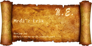 Mráz Erik névjegykártya